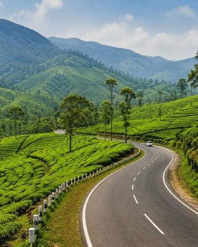 The Munnar Climb – 120km challenging road cycling route view in Kerala image